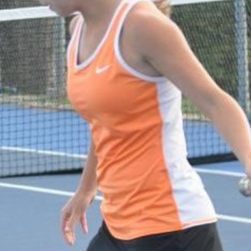 Nike Orange and White Tank Top